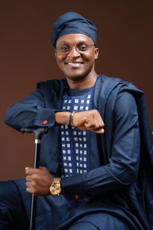 Dark Royal Blue African Native Embroidery Agbada with Yoruba Cap - Shoyofab