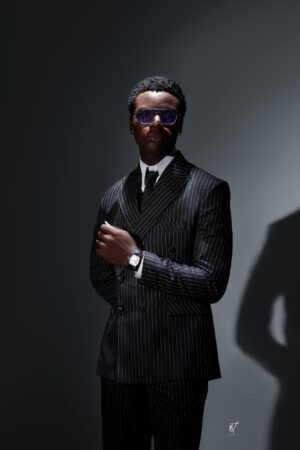 Double Breasted Three Piece Men's Stripe Suit